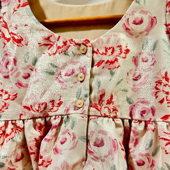 Janie and Jack Girls Metallic Gold Floral Dress Lunar New Year Dress Size 6 EUC - Picture 5 of 10